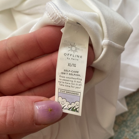 Offline by Aerie Your Serve Pleated Skort Size XL White Tennis Prep Flowy Shorts - Picture 8 of 9